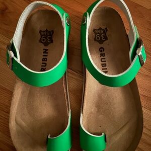 Women's Green Leather Grubin Sandals